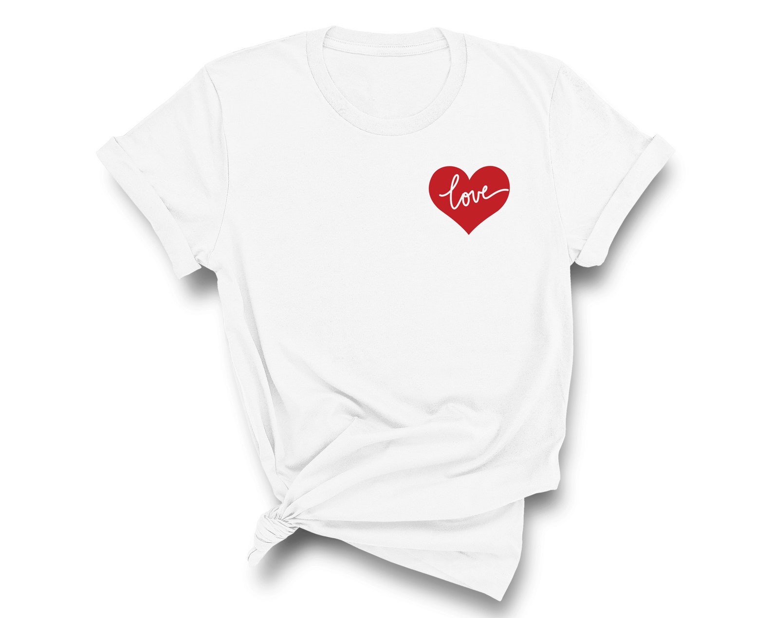 Love Red Heart Unisex T-shirt Women Crewneck Valentines Day | Etsy