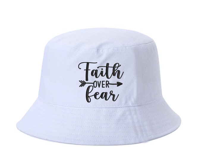 Faith over fear Bucket Hat, Faith Hope Bucket Hat, Jesus Cap, Christian Bucket Caps Gift for her Religious hat