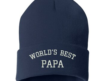 Worlds Best Papa Beanie Hat Winter Hat 