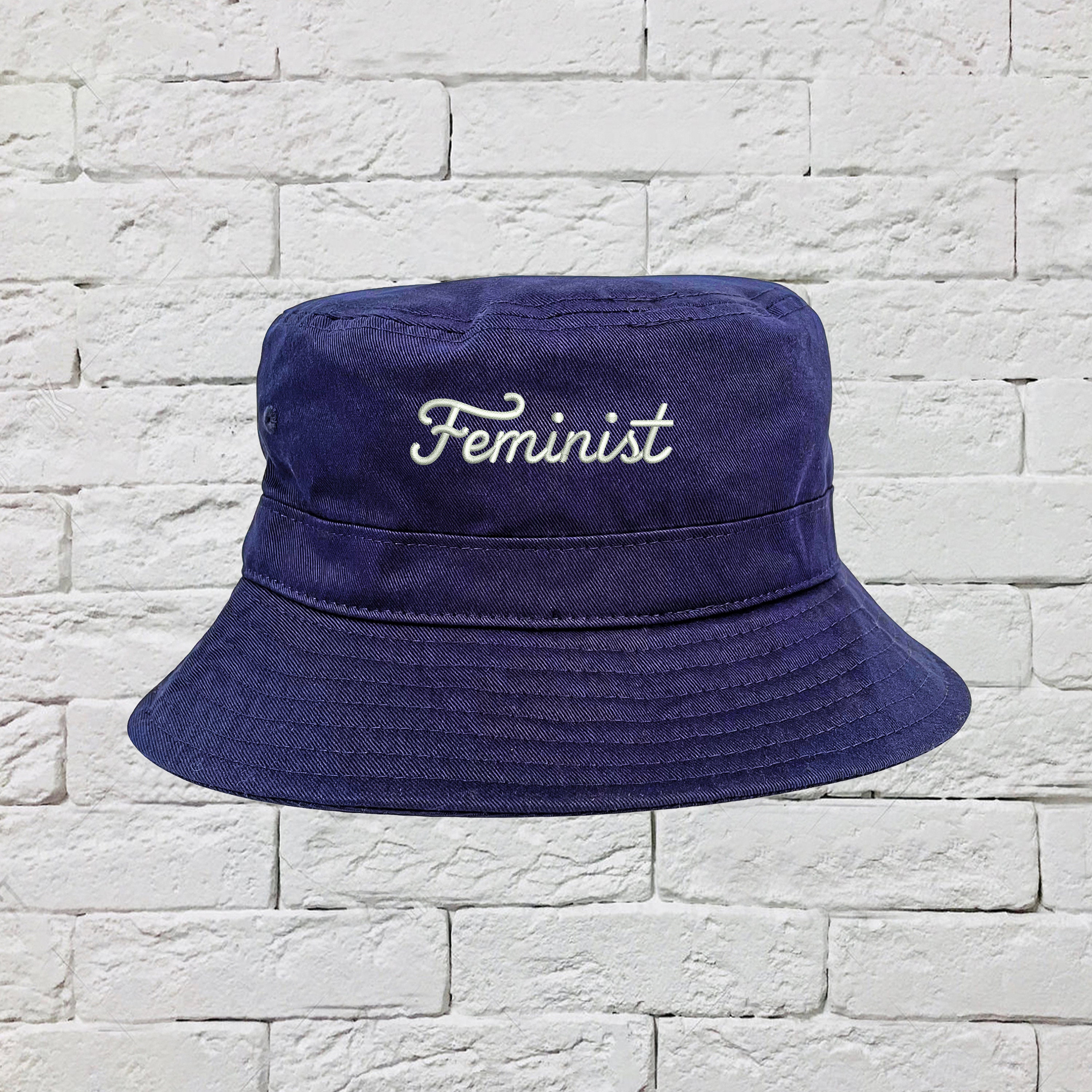 FEMINIST cursive Bucket Hat Activism Hats Fisherman Hats Etsy