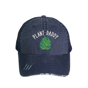 Plant Daddy Trucker Hat, Plant Dad Distressed Trucker Hat, Embroidered Trucker Caps, Unisex Mesh Back Trucker Hat, Summer Cap Hat