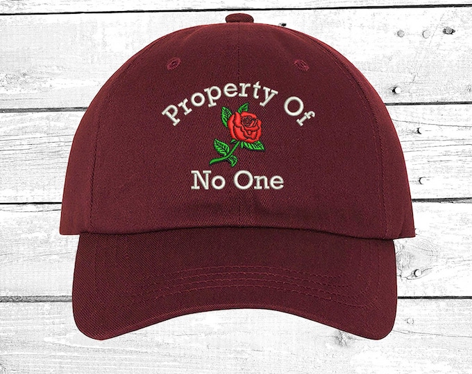 Property of No One Dad Hat, Attitude Hat Soft Grunge Caps Baseball Hat Sarcastic Anti Social Sassy Hat  Dad Hats Tumblr  Rose Hats