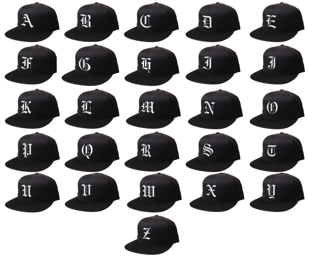 Snapback Custom Letters, 3D Flat Bill Snapback, Personalized Black Cap