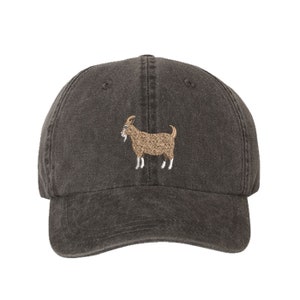 Goat, Greatest Of All Time Washed Baseball Cap, Dad Hat, Unisex Embroidered, Relaxed Baseball Hat Cap