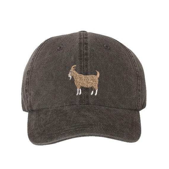 Goat, Greatest Of All Time Washed Baseball Cap, Dad Hat, Unisex Embroidered, Relaxed Baseball Hat Cap