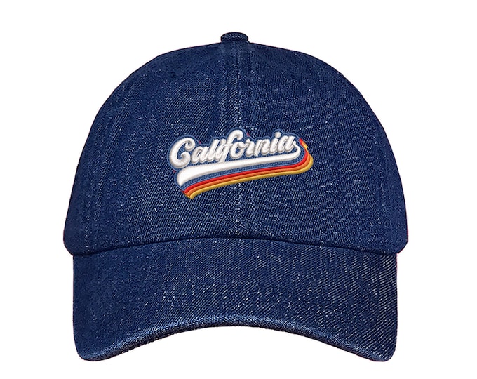 California Retro Baseball Hat Low Profile Hats Embroidered West coast Baseball Caps Dad Hats, Unisex Cap, Cali Dad Hat