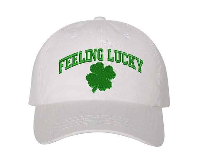 Feeling Lucky Hats Day Drinking Baseball Hat Shamrock Drinking Caps  Four Leaf Clover Shamrock Baseball Cap  St Patrick's Day Gift Green Hat