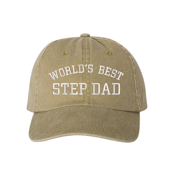 Worlds Best Step Dad Washed Baseball Dad Hat, Step Dad Hat, Embroidered Dad Hat, Step Dad, Gift for Step Dad, Best Step Dad Hat Gift for Him