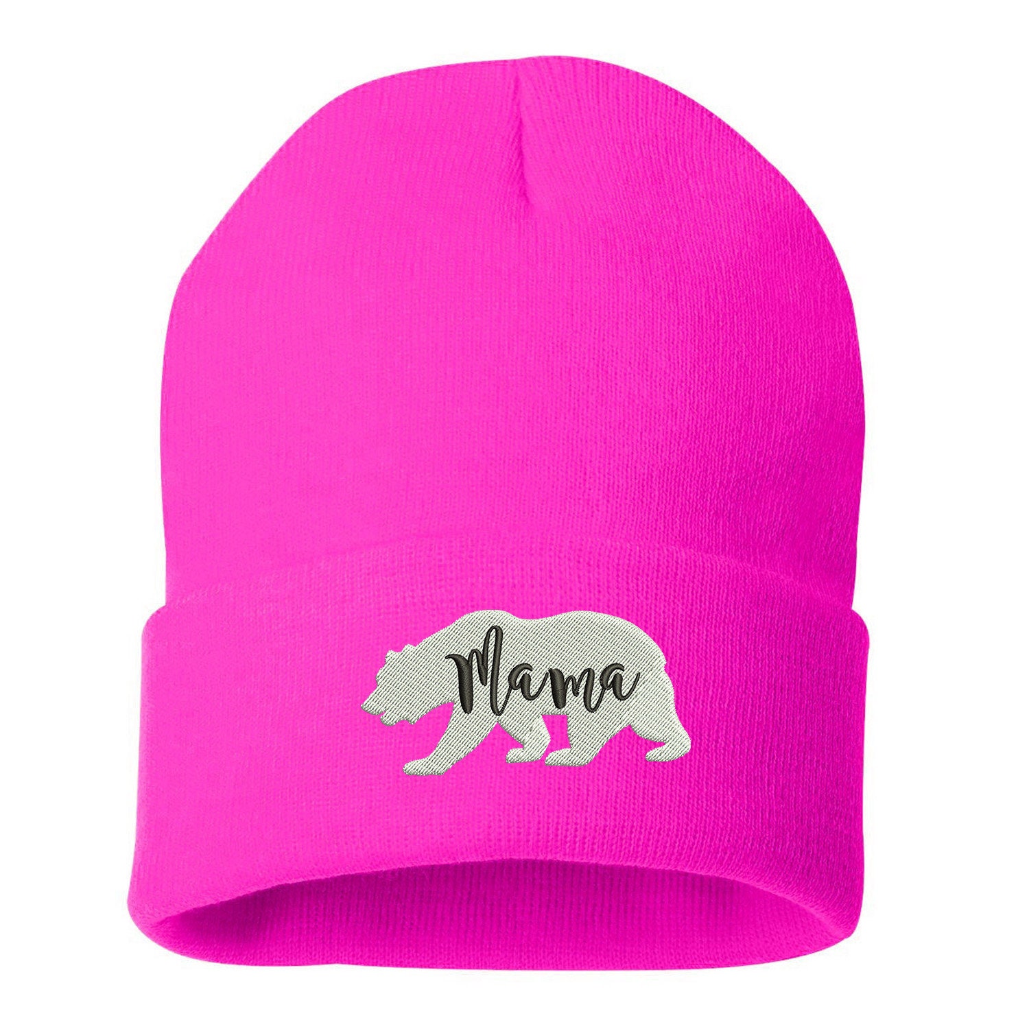 Mama Bear Beanie Hat, Winter Hat, Bear 