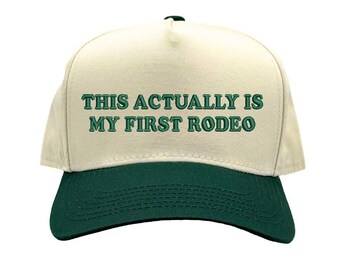 This Is My First Rodeo Embroidered Trucker Hat, Funny Western Cowboy Cap