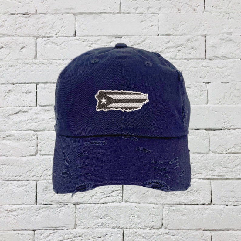 Anarchy Dad Hat Puerto Rico Black Island Vintage Distressed Dad Hat Unisex Baseball Cap Baseball Cap Hat Embroidery Hat Low Profile