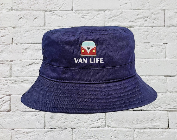 Van Life Bucket Hat, Traveling Sun Hats, Fisherman Bucket Hats, Embroidered Hat, Camping Unisex Bucket Hats, Outdoor Summer Bucket Caps Hat,