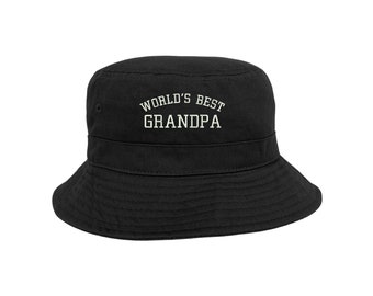 World's Best Grandpa Bucket Hat, Grandpa Sun Hats, Embroidered