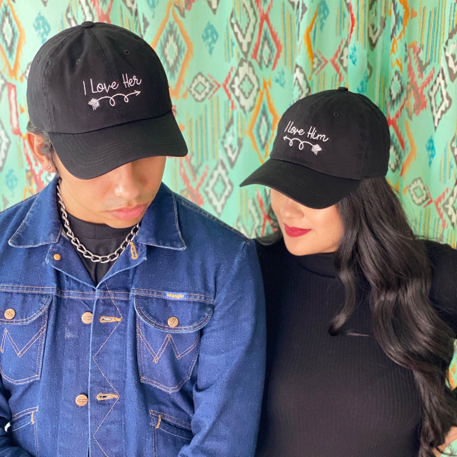 Couples Dad Hats I love him Baseball Cap I love her His and Etsy