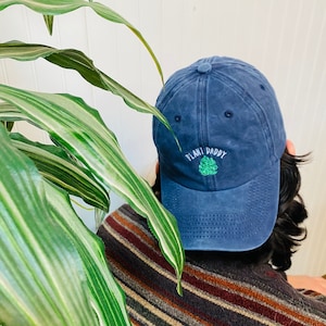 Washed Plant Daddy Washed Baseball Dad Hat, Plant Dad Hat, Embroidered Dad Hat Plant Daddy Gift for Him Plant Parent Hat, Plant Baseball Hat