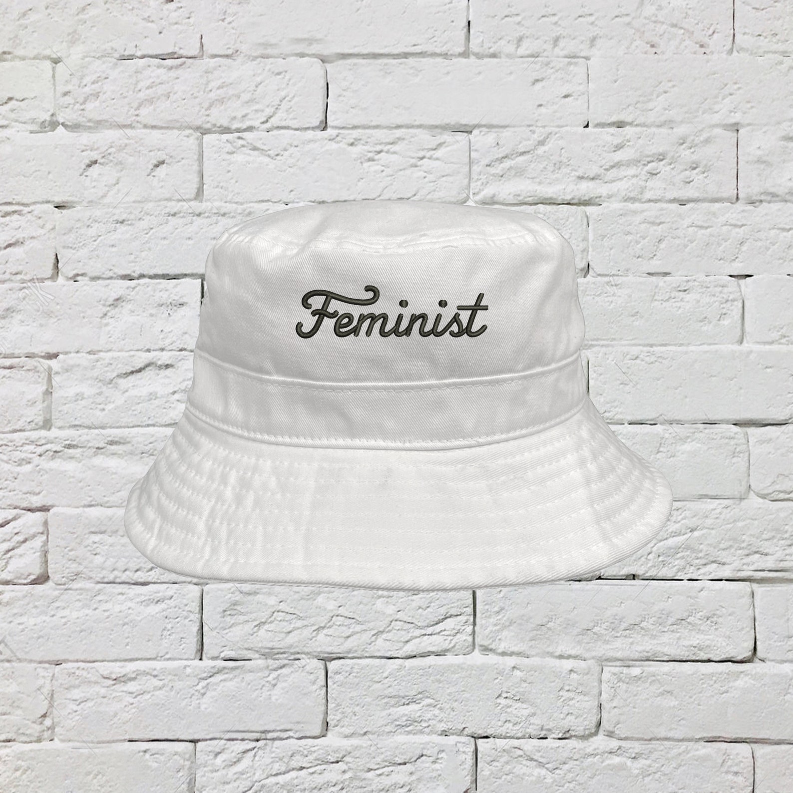 FEMINIST cursive Bucket Hat Activism Hats Fisherman Hats Etsy