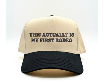 First Rodeo Embroidered Baseball Cap, Two-Tone 5 Panel Hat