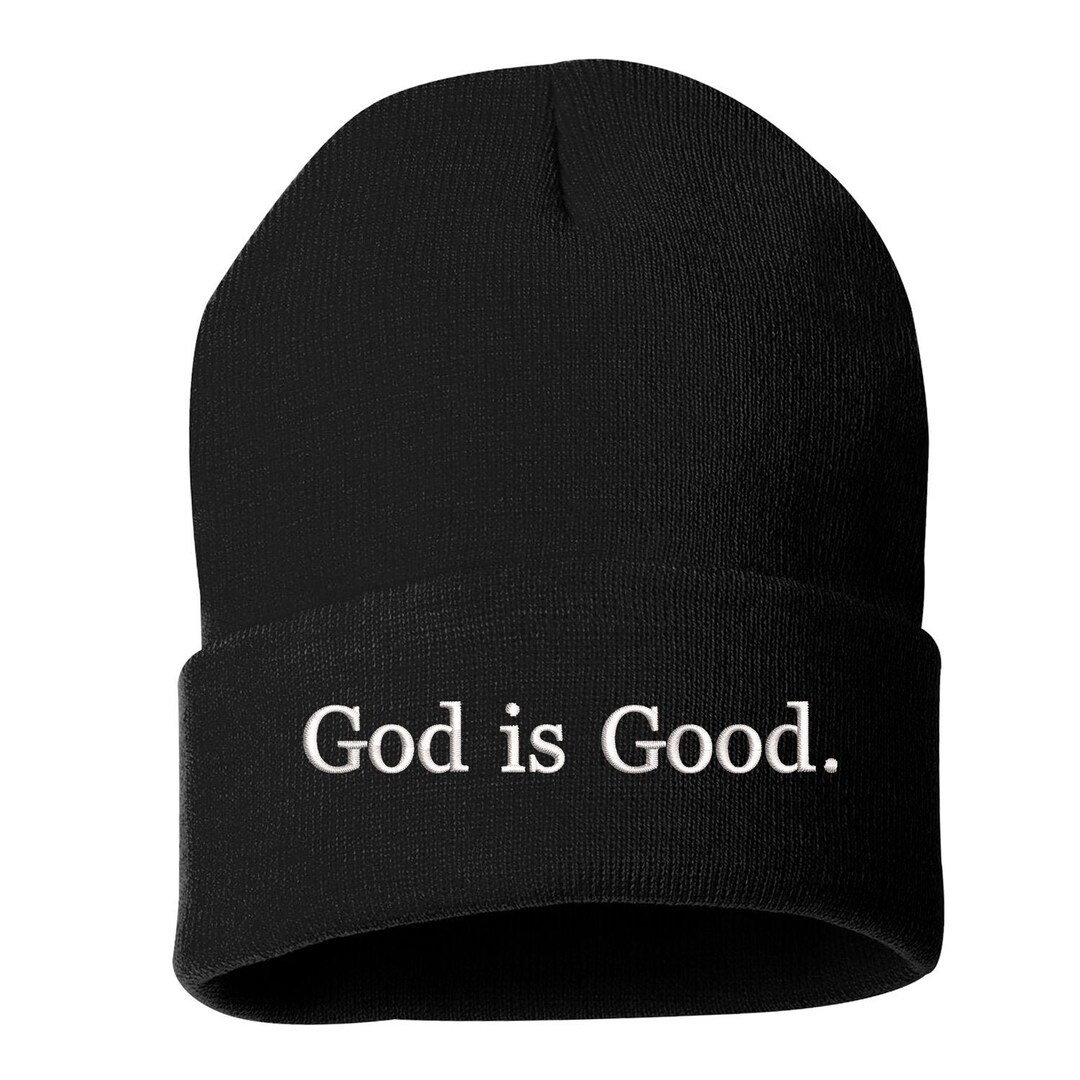 God is Good Unisex Beanie Hat, Embroidered Beanie, Religion Beanie