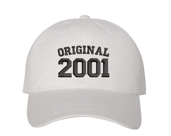 Original Year 2001 Birthday Baseball Hat, 20th Birthday Dad Hat, Embroidered Baseball Hat, 2021 Birthday Baseball Hat, Unisex Baseball Cap