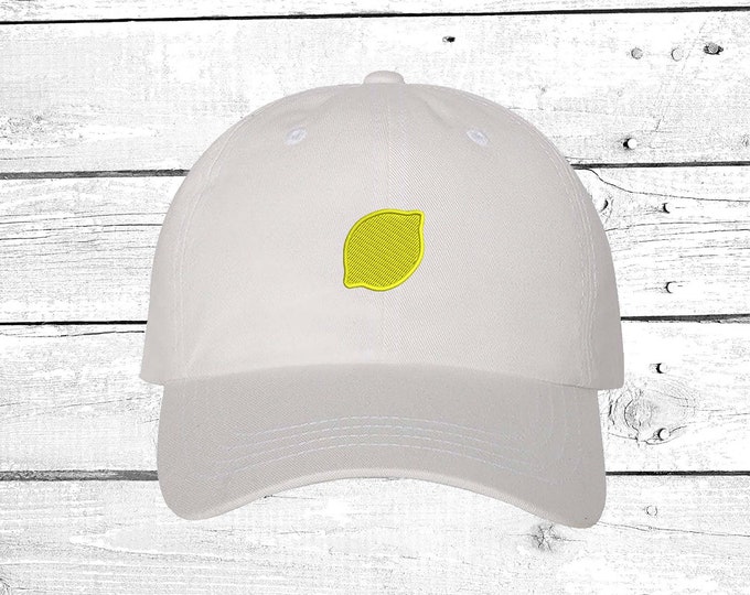 Hats Lemonade LEMON Cap Fruits Vegan Gift Citrus Lemonade Baseball Hat Yellow Hat Mens Caps Unisex Hat Embroidered Lemon Patch