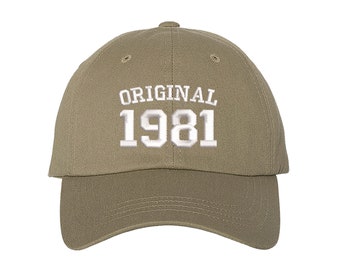 Original 1981 Birthday Baseball Hat, 80th Birthday Dad Hat, Embroidered Baseball Hat, 2021 Birthday Baseball Hat, Unisex Baseball Cap