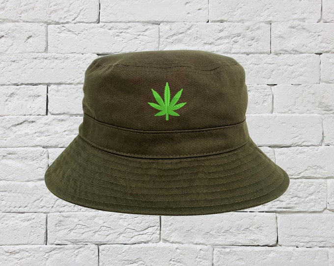 Weed Bucket Hat, Marijuana Sun Hats, Fisherman Bucket Hats, Embroidered Hat, Unisex Introvert Bucket Hat, Summer Bucket Cap, 420 Bucket Hats