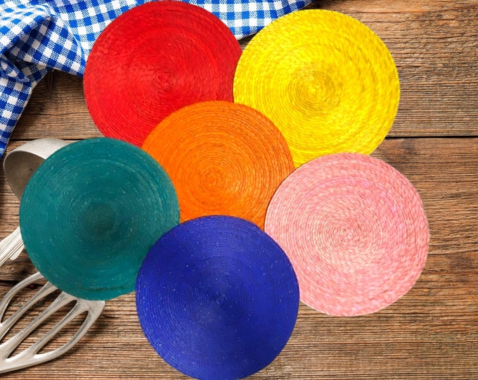 Placemats, Dining Table Round Placemats, Mexican Rainbow Placemats