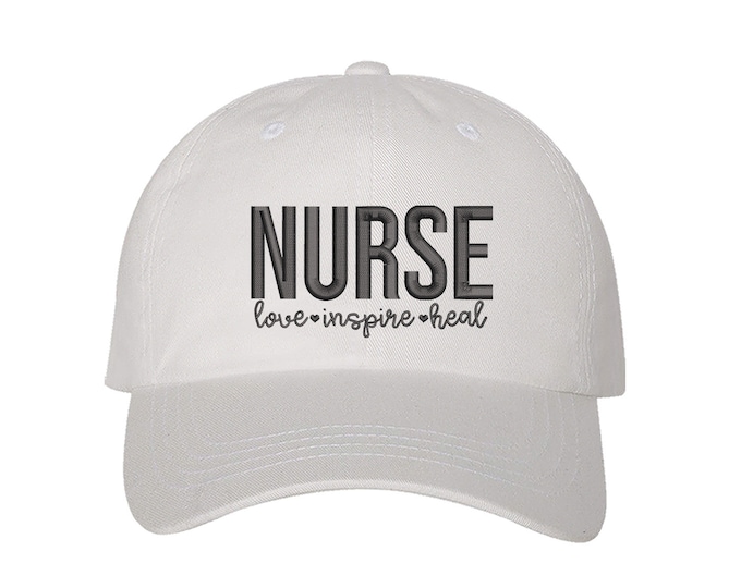 Nurse , Love Inspire Heal Embroidered Baseball Hat Cap,  Gift for Nurse Baseball Hat , Unisex Nurse Hat