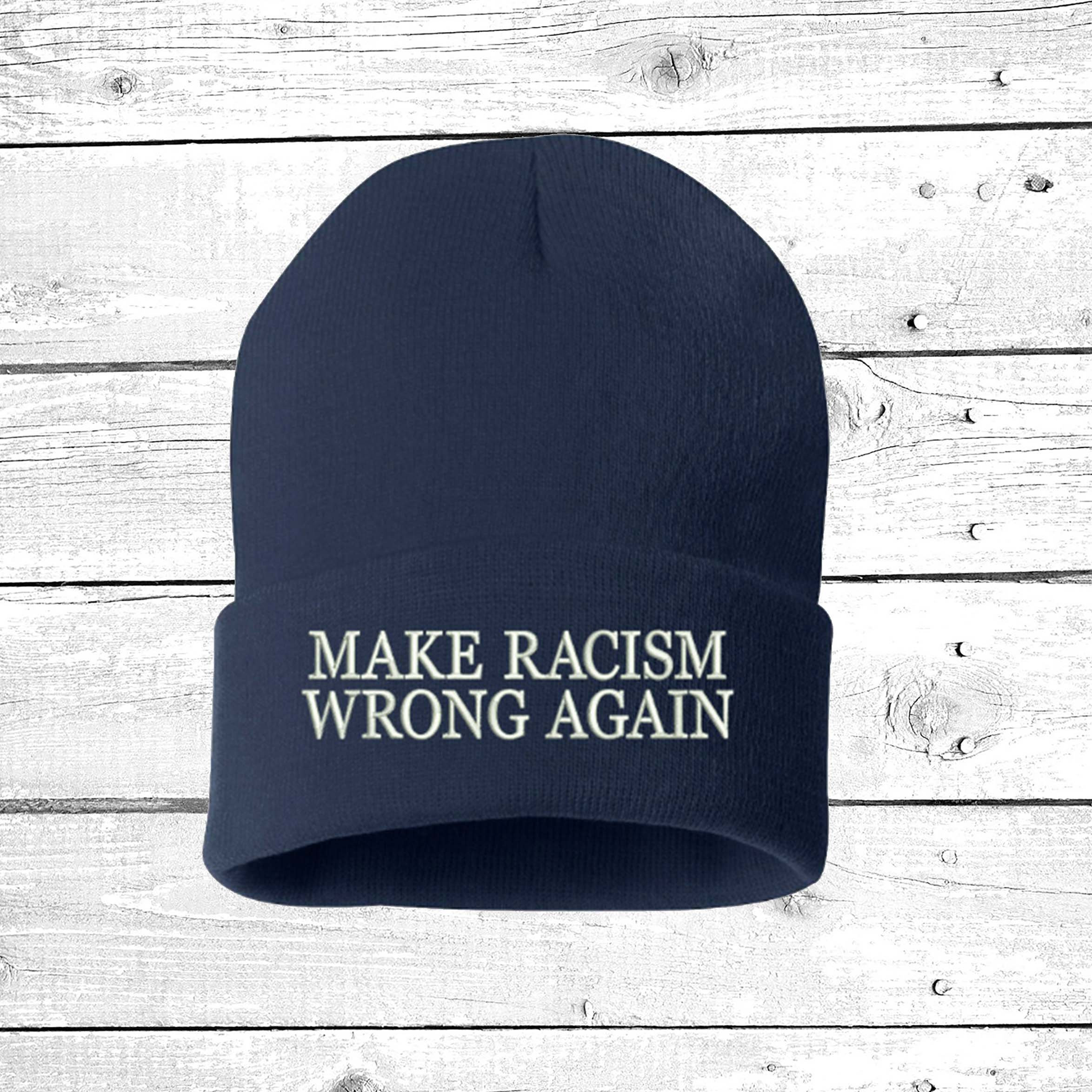 Men Women Make Racism Wrong Again Skull Hat Beanie Cap Winter Knit Hat Cap Men Women Make Racism Wrong Again Skull Hat Beanie Cap Winter Knit Hat Cap