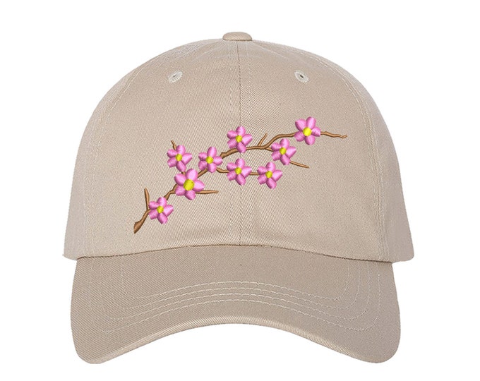 Cherry Blossom Embroidered Baseball hat, Flower Baseball Cap, Cherry Blossom Cap, Spring Hat, Unisex Cherry Blossom Hat