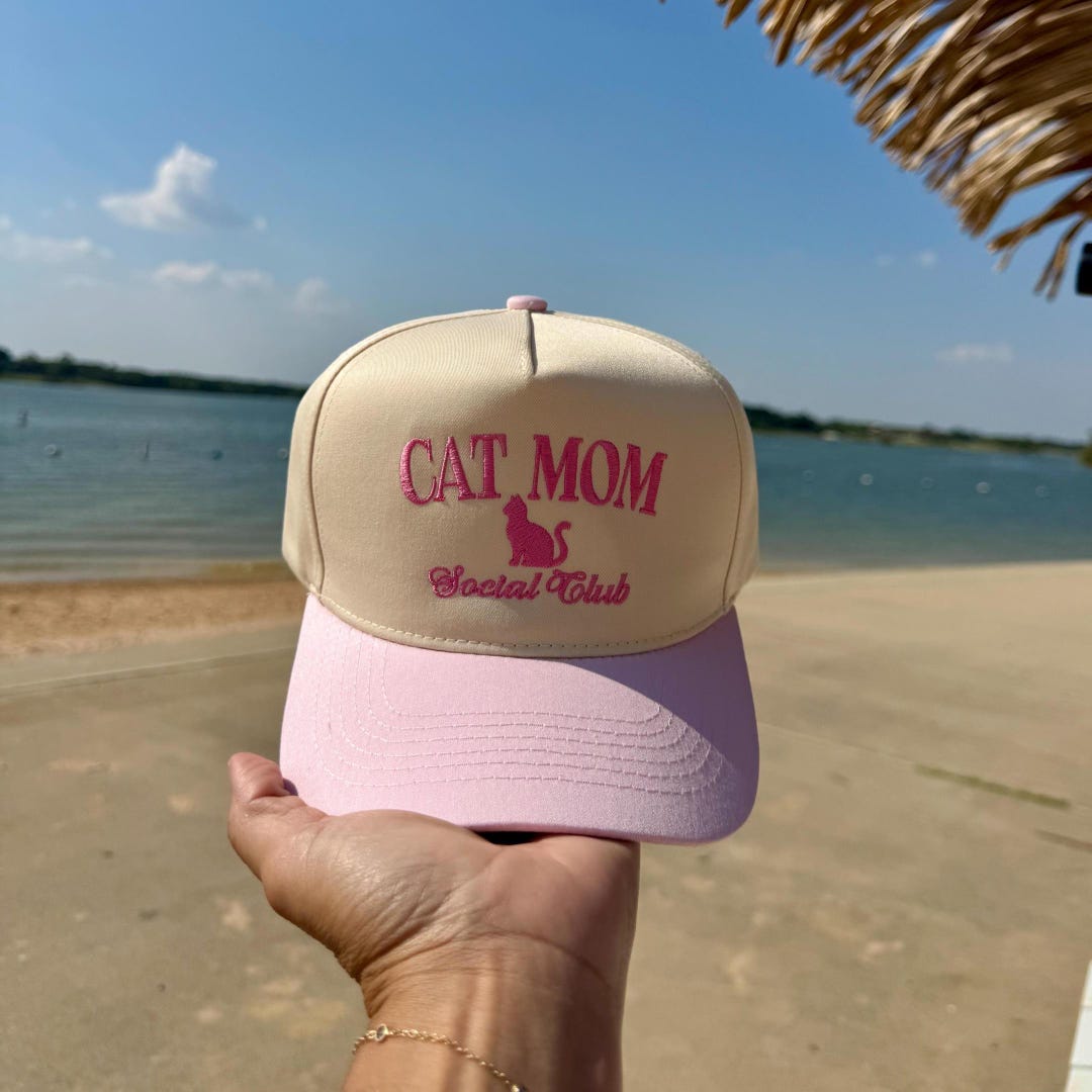 Cat Social Club Trucker Hat – Embroidered Two-tone Snapback - Etsy