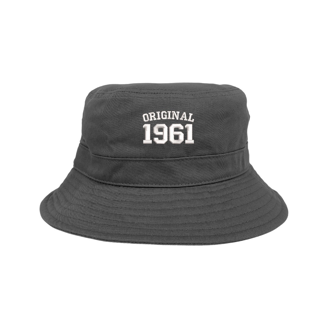 Original 1961 Bucket Hat, Unisex Embroidered Hat, 60th Birthday Bucket