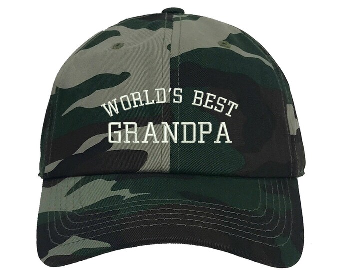 World's BEST GRANDPA Dad Hat, Embroidered Baseball Cap, Low Profile Grandpa's Gift Grandfather Baseball Cap Hats for Grandfathers Hats