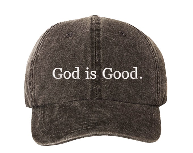 God is Good Washed Baseball Dad Hat, Embroidered Dad Hat, Gifts for Her, Religion Hat, Faith Dad Hat, Christian Cross, God Is Great Hat