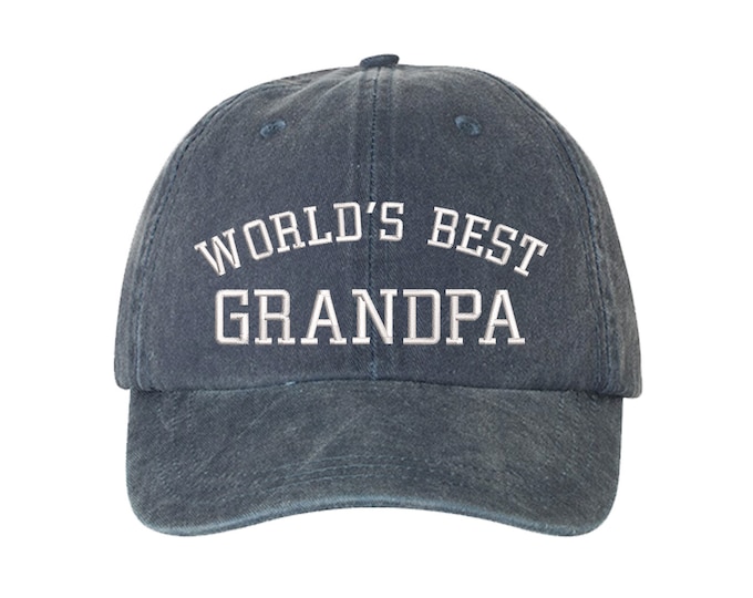World's Best Grandpa Washed Dad Hat, Grandpa Baseball Hat, Papa Hats, Gifts for Grandfathers, Best Grandpa Baseball Hat, Grandpa Gifts Papa