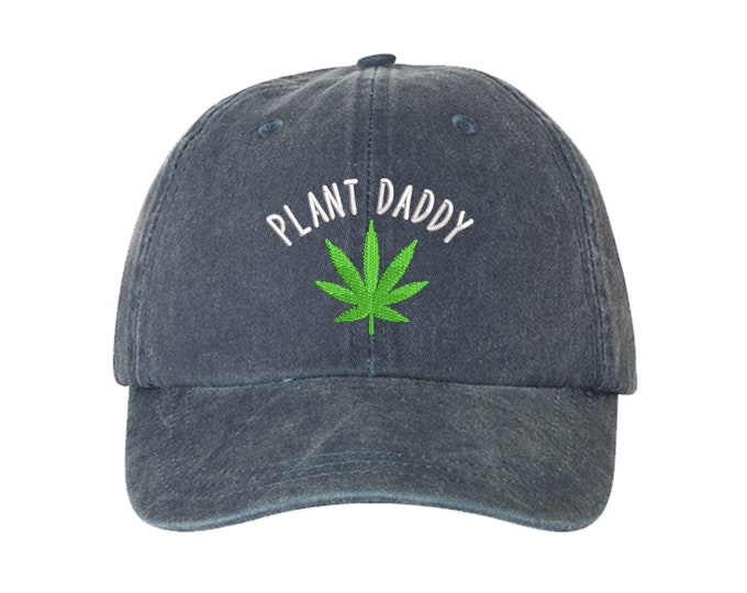 Weed Plant Daddy Washed Baseball Dad Hat, Plant Daddy Dad Hat, Embroidered Dad Hat, Marijuana Hat, Gift for Him, Spring Hat, Unisex Baseball