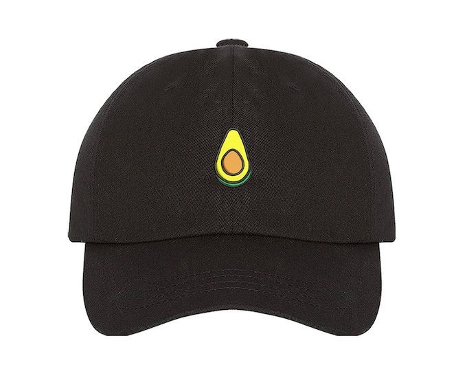 Avocado Dad Hat Baseball Cap Embroidered Green Avocado Dad Hat Vegan Hat Food Lover Low Profile Dad Hats Avocado Gift Tumblr Black Dad Cap