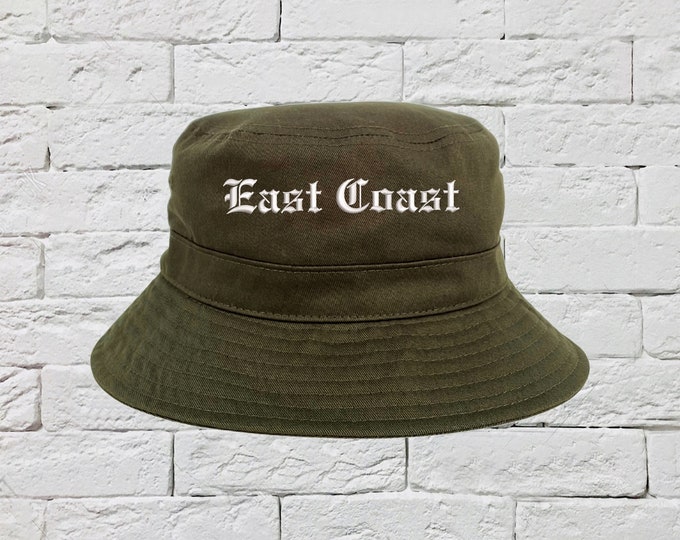 East Coast Bucket Hat, New York Sun Hat, Fisherman Bucket Hat, Embroidered Hat, Unisex Bucket Hat, Summer Bucket Cap, Unisex Hat