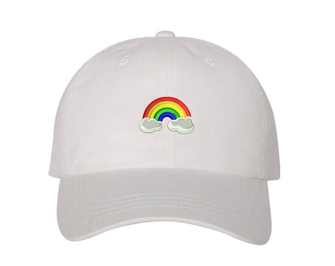 RAINBOW Dad Hat Embroidered Baseball Cap Low Profile Curved Bill, LGBT Hat, Gay Pride Hat - Unisex Baseball Hats, Multiple Colors