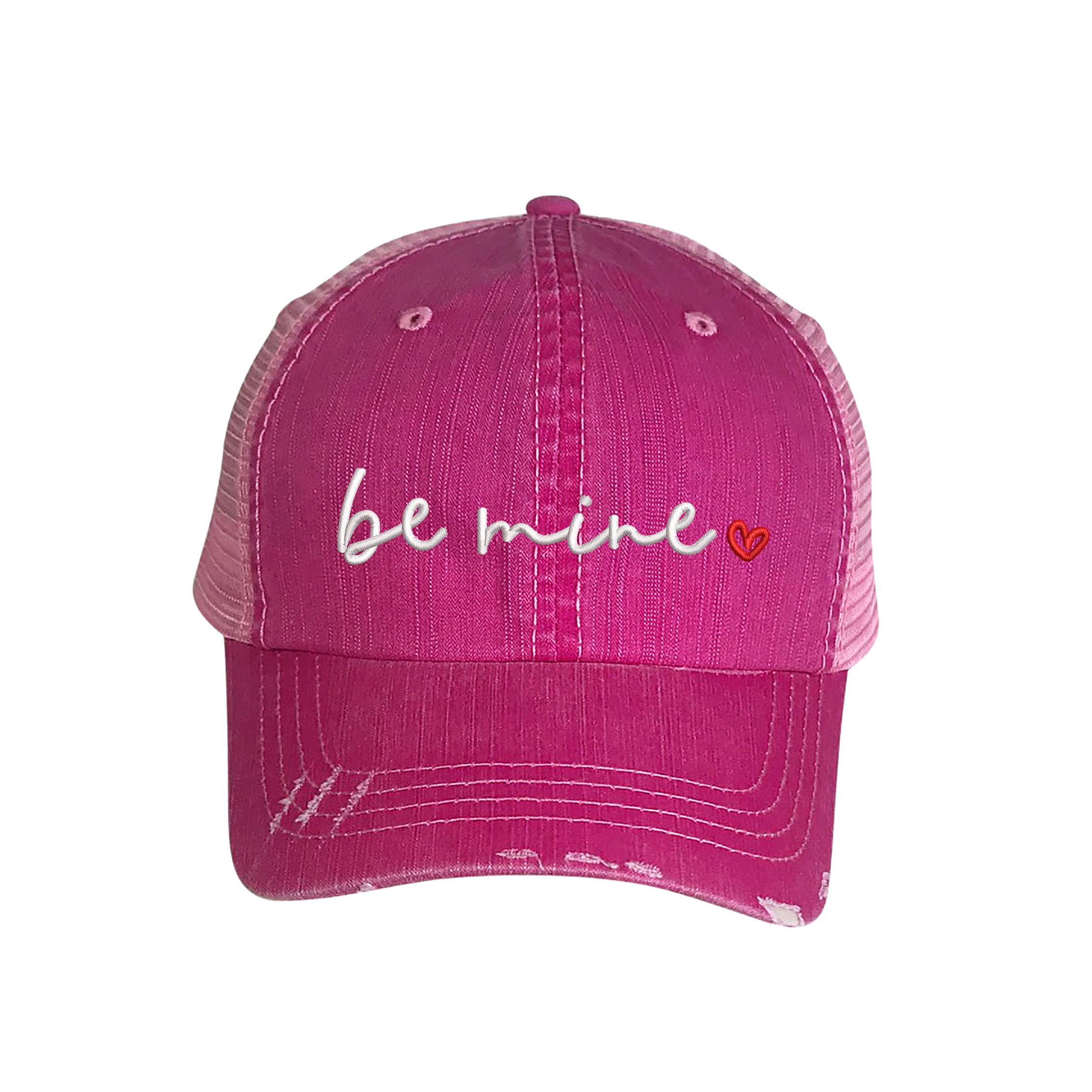Red and Pink \'Be Mine\' Trucker Hat Valentine Vibes ? NEW hand painted trucker hats are  main image 3