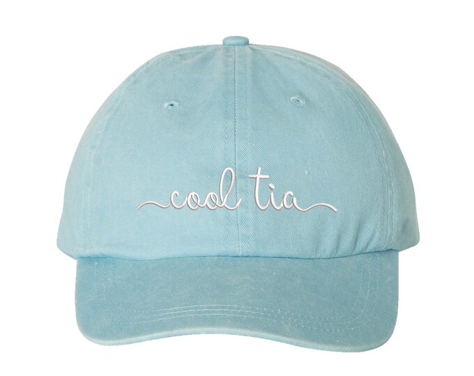 Cool Tia Washed Baseball Dad Hat, Aunt Dad Hat, Embroidered Dad Hat, Auntie Life  Hat, Gift for Her, Spring Hat, Unisex Baseball Hat