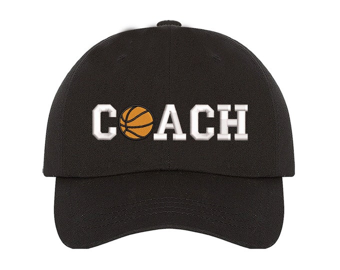 Basketball Coach Baseball Hats, personalized gift for Basketball coach Dad Hat, Soccer Coach Caps, Hats for Soccer Coaches, Embroidered Hat