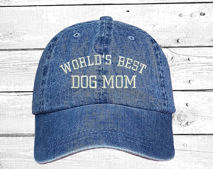 Worlds Best DOG MOM Baseball Hat Embroidered Hats  Dog Lover Baseball Caps, Dog Mom Hat, Gifts for Pet Lovers, Unisex Baseball hats