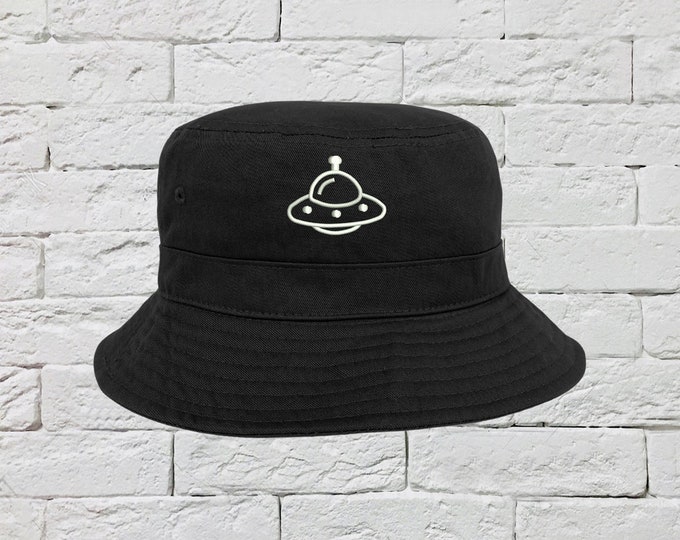 Spaceship Bucket Hat, Space Sun Hats, Fisherman Bucket Hat, Embroidered Hat, Unisex Introvert Bucket Hat, Summer Bucket Cap, Spaceship Hat