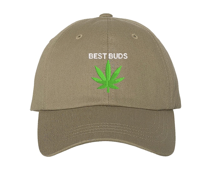 Best Buds Dad Hat, Weed Leaf Dad Hat, Embroidered Dad Hat, Gifts for Her, Gifts for Him, Weed Baseball Cap, 420 Dad Hats, Marijuana Dad Hats