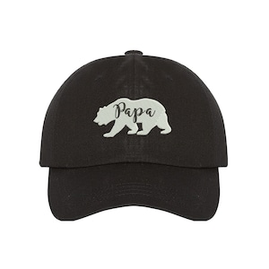 PAPA Bear Baseball Cap PAPA BEAR Dad Hat Gift for Dad Bear Family Hat Matching Family Hats Papa Bear Family Fathers Day Gift for dads image 1