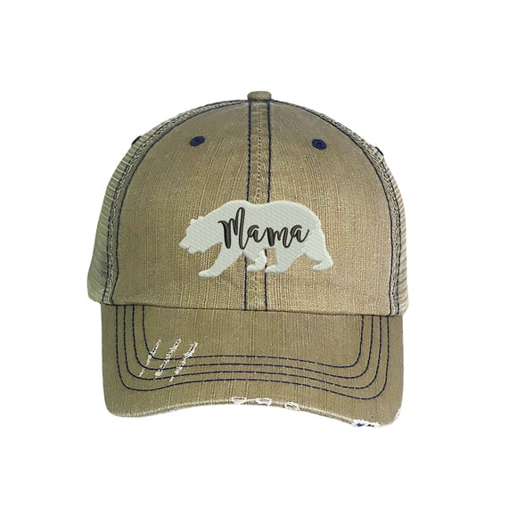 Mama Bear Funny Navy Blue Baseball Cap Hat Adjustable Unisex Mom Mother Gift