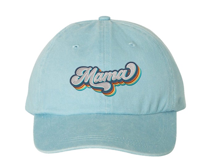 Mama Retro Baseball Washed Dad Hat, Mama Dad Hat, Embroidered Dad Hat, Gifts for Her, Mothers Day Gift, Mothers Baseball Caps, Gift For Mom