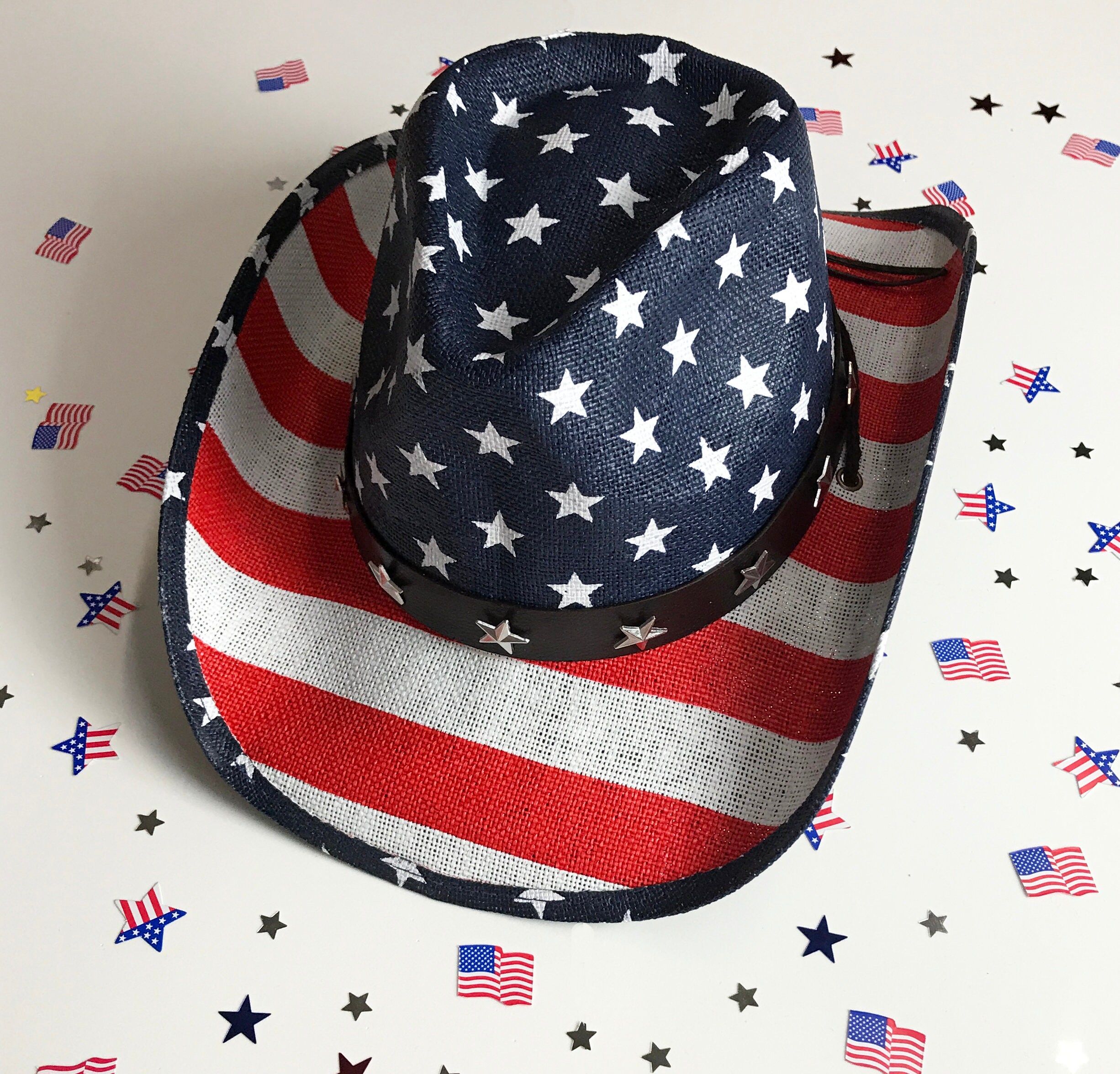 4th of july sequin cowboy hat