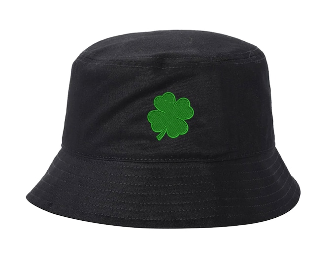 Green 4 Leaf Clover Bucket Hats St Patricks Bucket Hat, Clover St Pattys Day Cap, St Paddy's Day, Lucky Day Drinking Bucket Hat, Lucky Hat